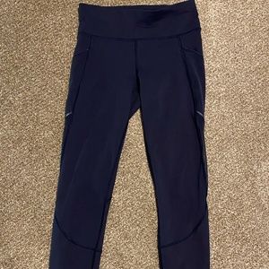 Lululemon navy and mesh leggings